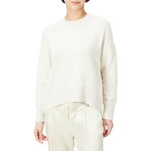Daily Ritual Womens Solid White Boxy Crew Neck Pullover Sweater XL